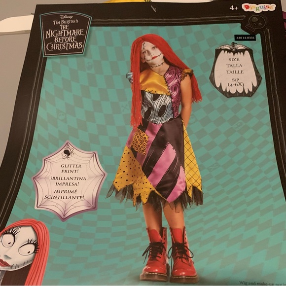 NWT. DISNEY Nightmare Before Christmas Kids Sally Costume - Picture 3 of 8